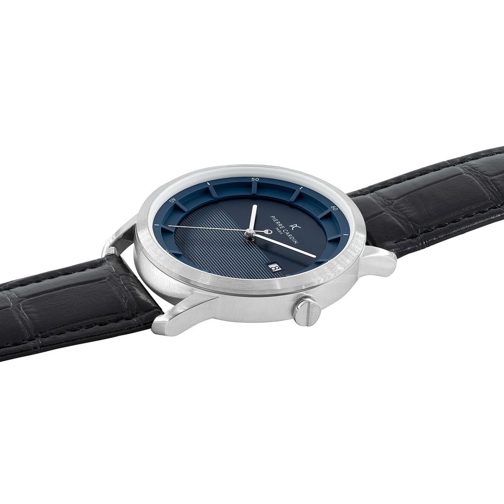 Pierre Cardin Black Leather Dress Watch