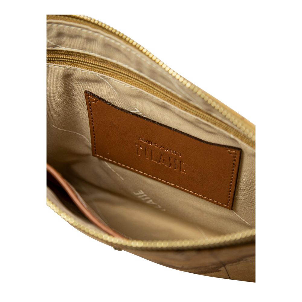 Alviero Martini Prima Classe Beige Cotton Clutch Bag