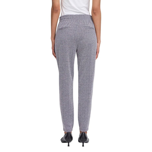 ICHI Blue Polyester Skinny Pants