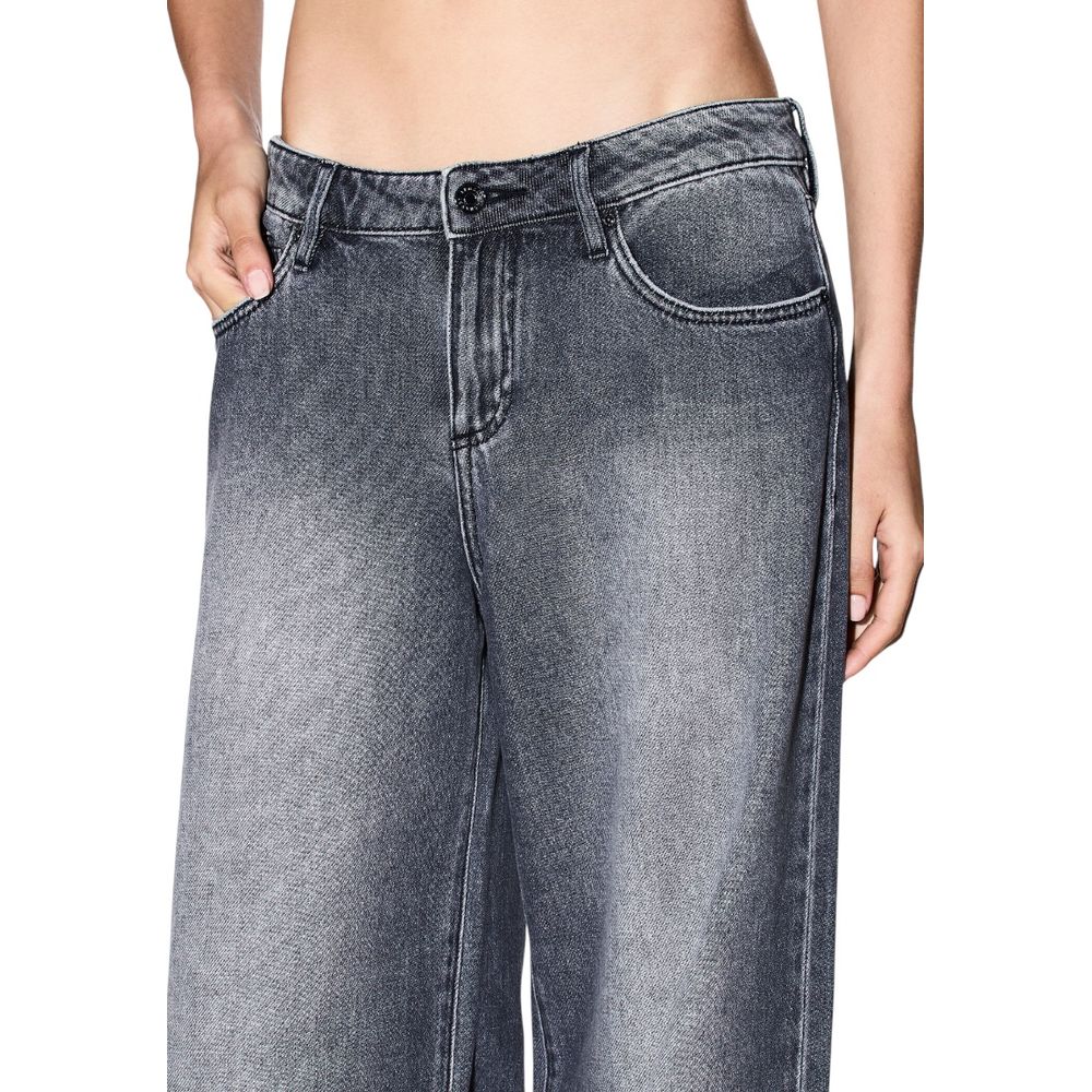 Armani Exchange Gray Cotton Relaxed Fit Jeans