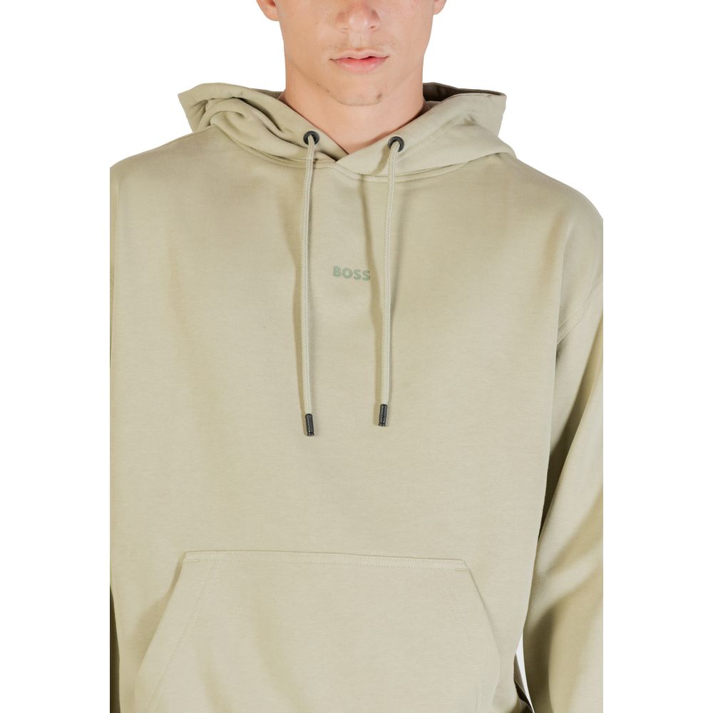 Hugo Boss Green Cotton Hoodie