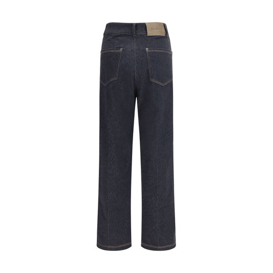 Max Mara Pure Blue Cotton Straight-Leg Jeans
