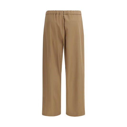 'S Max Mara Brown Wool Oves Aries Flared Pants