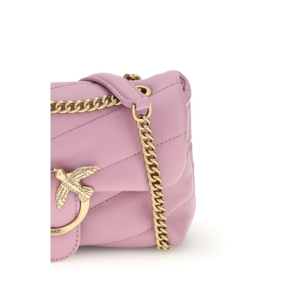PINKO Purple Calf Leather Bos Taurus Shoulder Bag