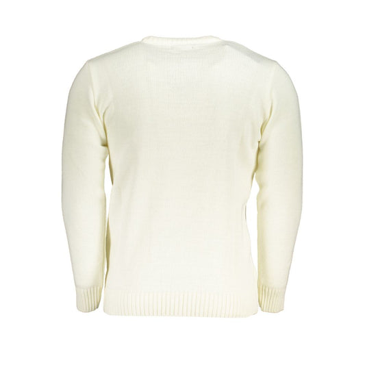U.S. Grand White Acrylic Men Sweater