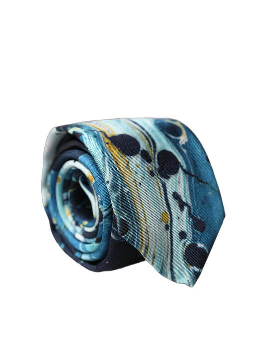 Dolce & Gabbana Multicolor Abstract Silk Adjustable Men Tied Necktie Tie