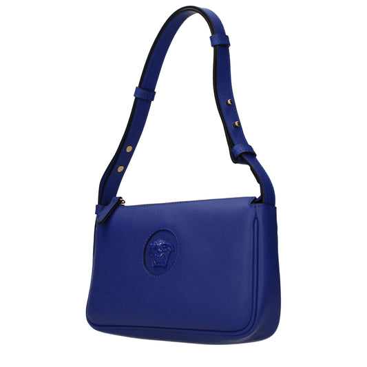 Versace Blue Leather Shoulder Bag