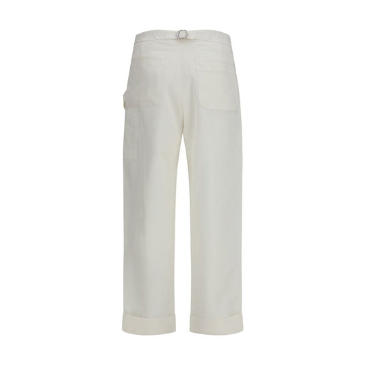 Umit Benan White Cotton Casual Pants