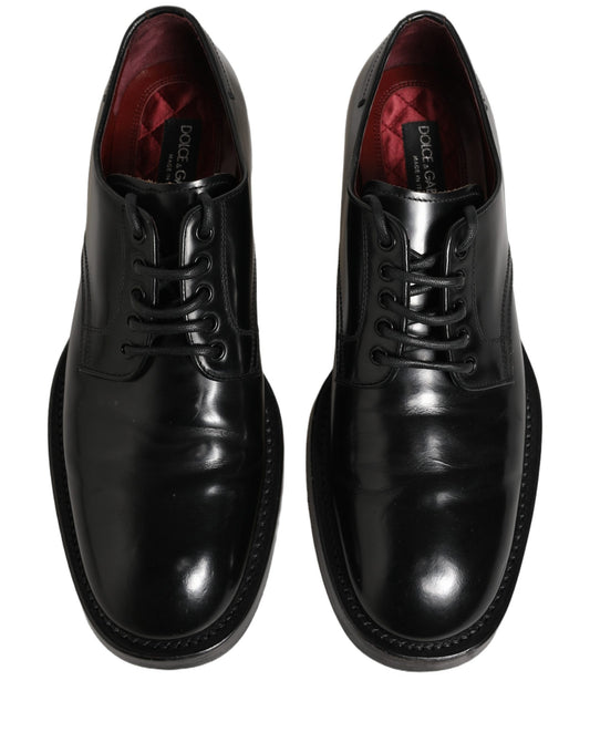 Dolce & Gabbana Black Leather Lace Up Derby Dress Men Shoes