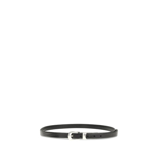 Our Legacy Black Calf Leather Bos Taurus Thin Belt