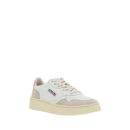 Autry White Calf Leather Bos Taurus Low Top Sneakers