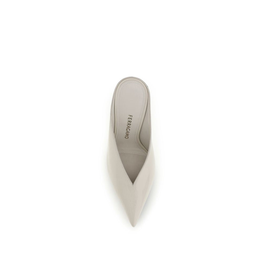 Ferragamo Beige Calf Leather Bos Taurus Mules