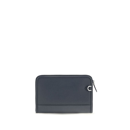 Dolce & Gabbana Blue Calf Leather Bos Taurus Clutch Bag