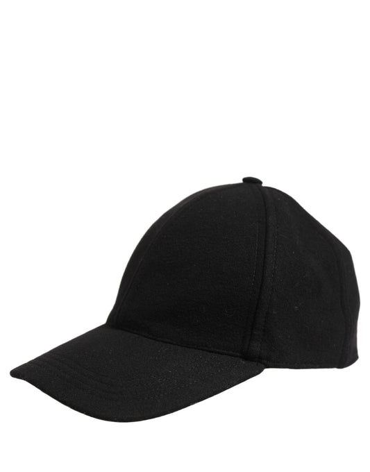 Dolce & Gabbana Men Black Wool Baseball Cap 6 Panels Hat