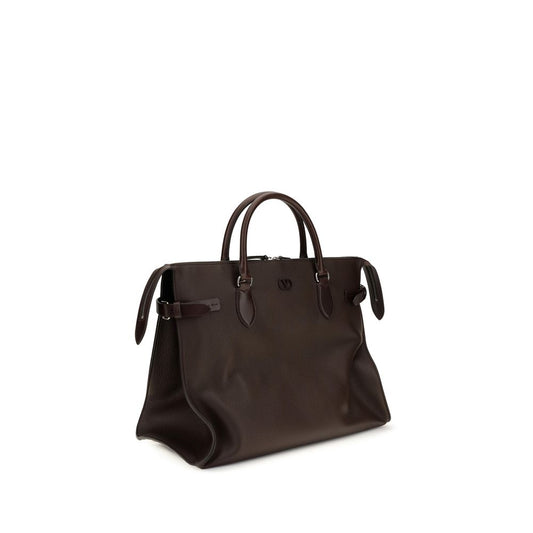 Valentino Garavani Brown Calf Leather Bos Taurus Handbag