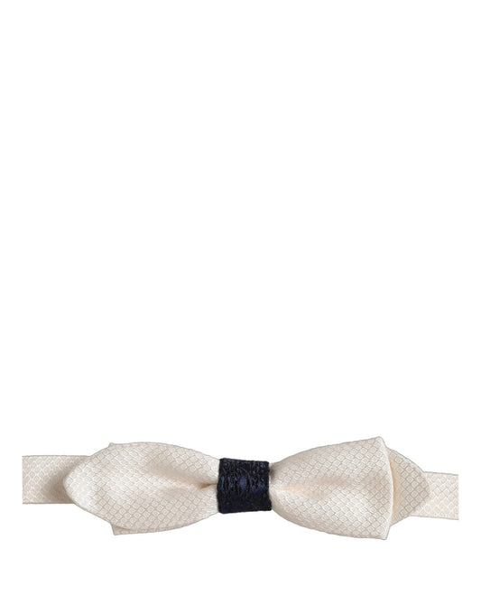Dolce & Gabbana Men White 100% Silk Adjustable Neck Papillon Bow Tie