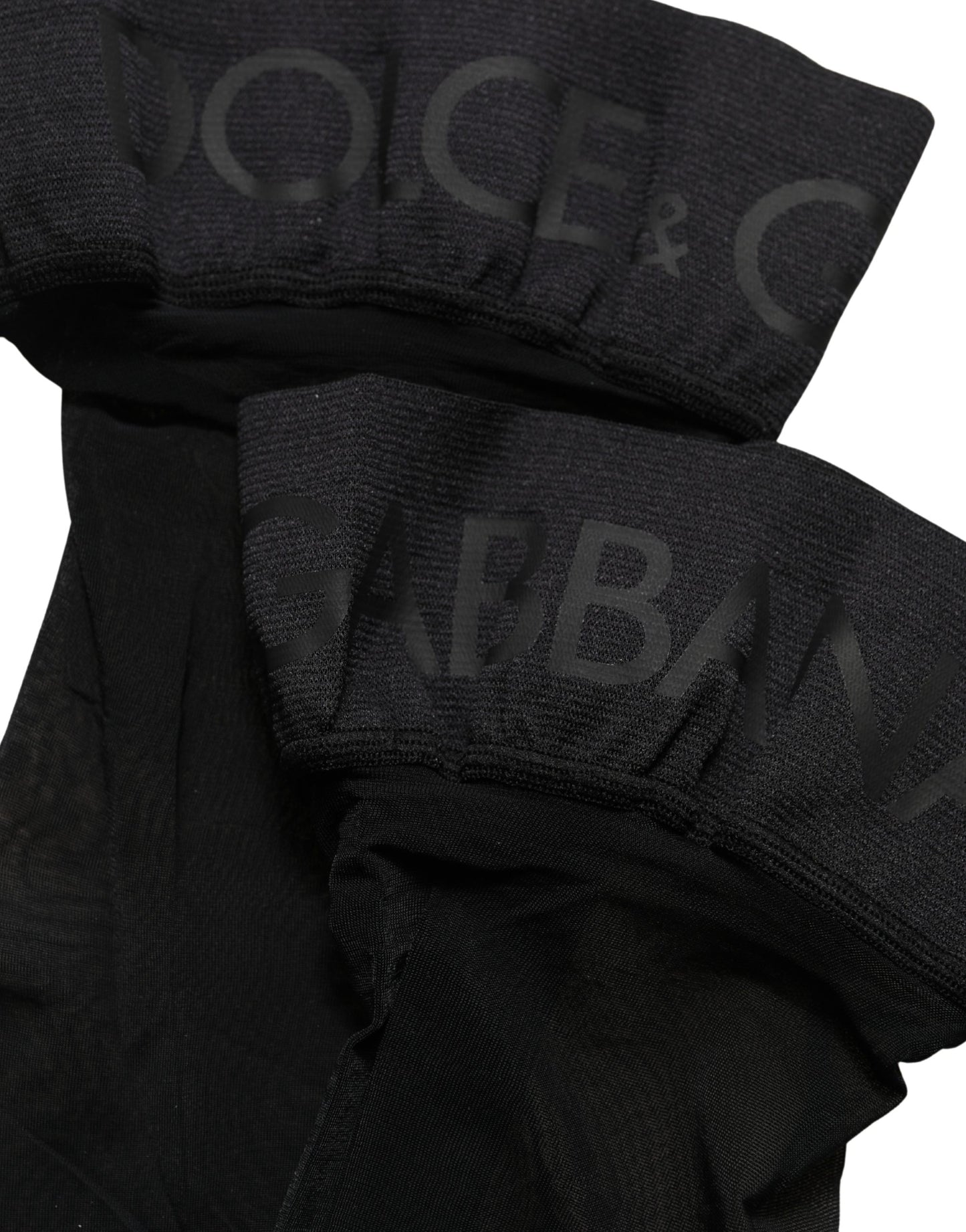 Dolce & Gabbana Black Nylon Logo Calf Long Women Accessory Socks