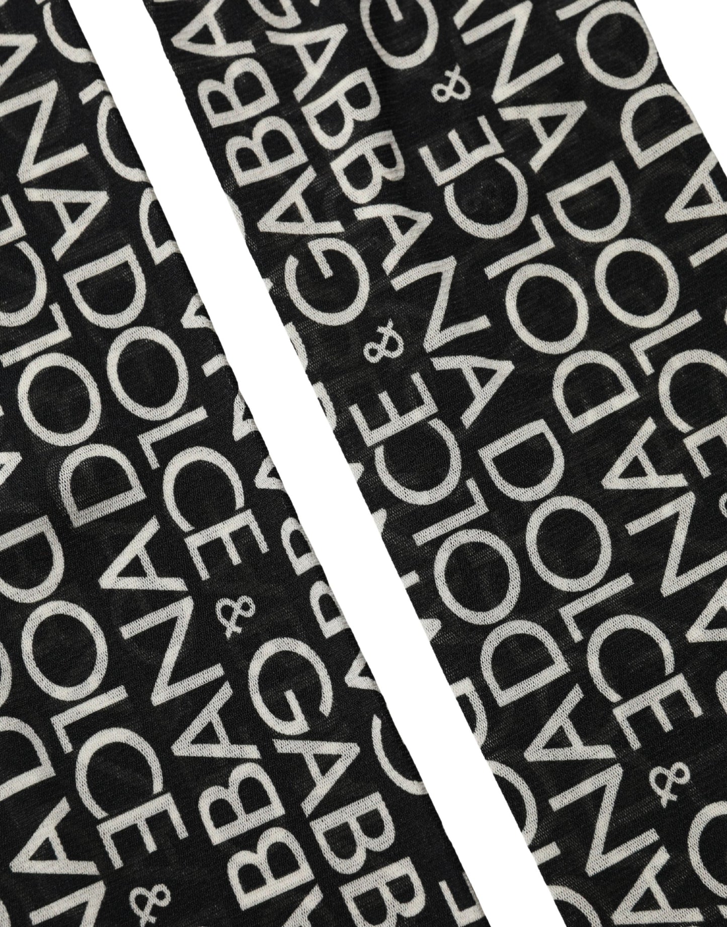 Dolce & Gabbana Black Sheer Logo Monogram High Stockings Socks
