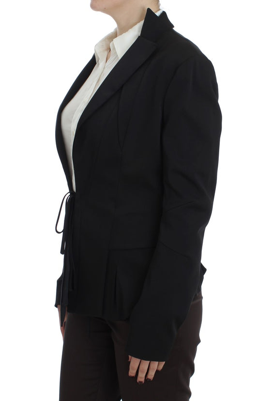 Exte Black Stretch Single Breasted Blazer Jacket