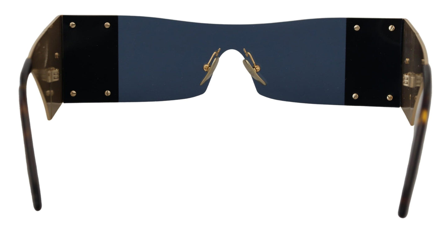 Dolce & Gabbana Gold Metal Rectangle Shades DG2263 Sunglasses
