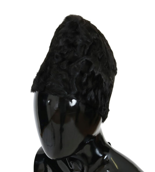 Dolce & Gabbana Black Xiangao Lamb Fur Beanie