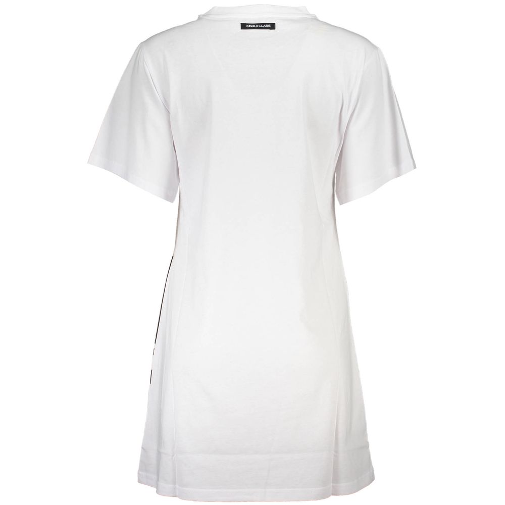 Cavalli Class White Cotton Casual Dress