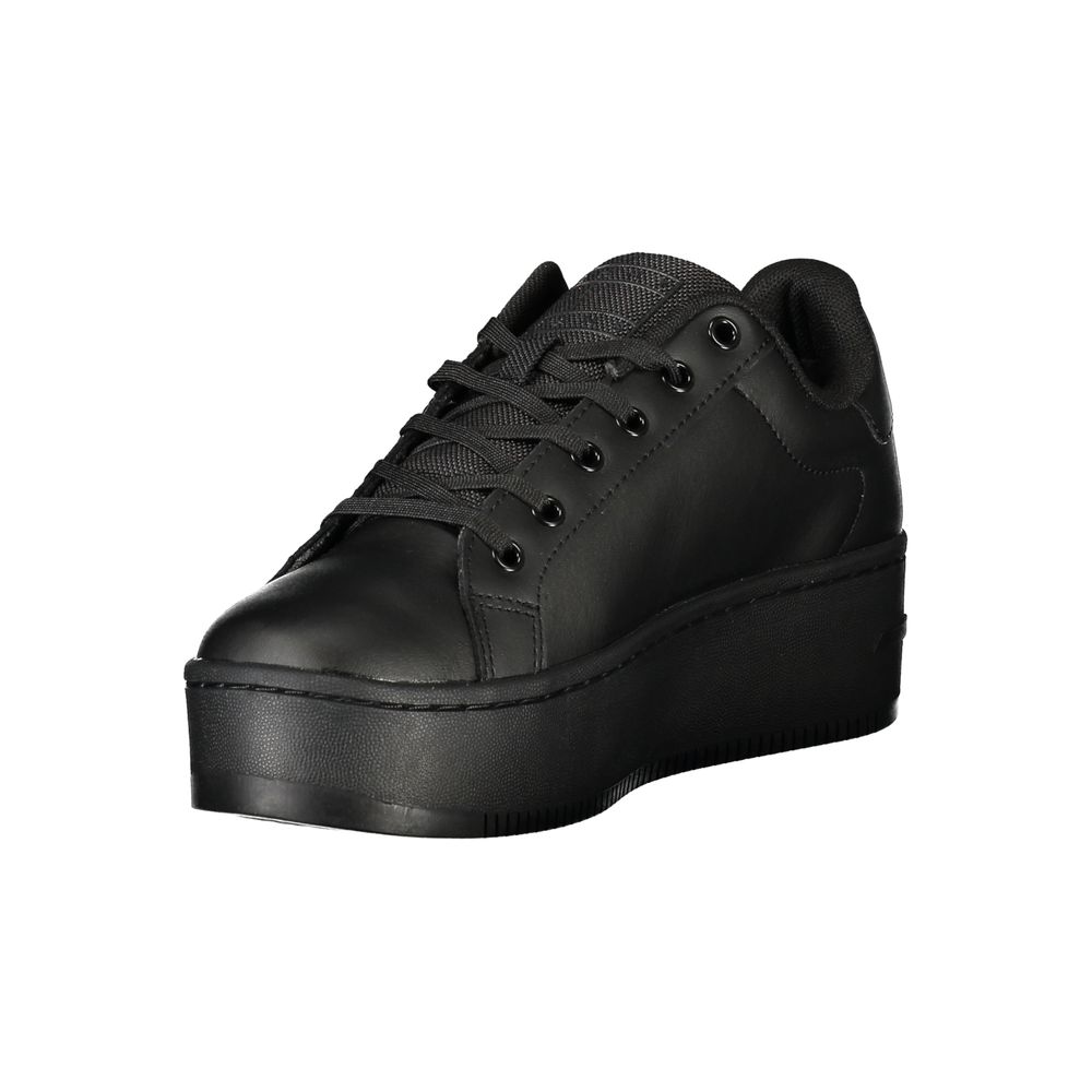 Tommy Hilfiger Black Polyester Platform Sneakers