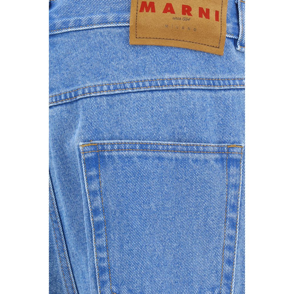 Marni Blue Cotton Straight-Leg Jeans