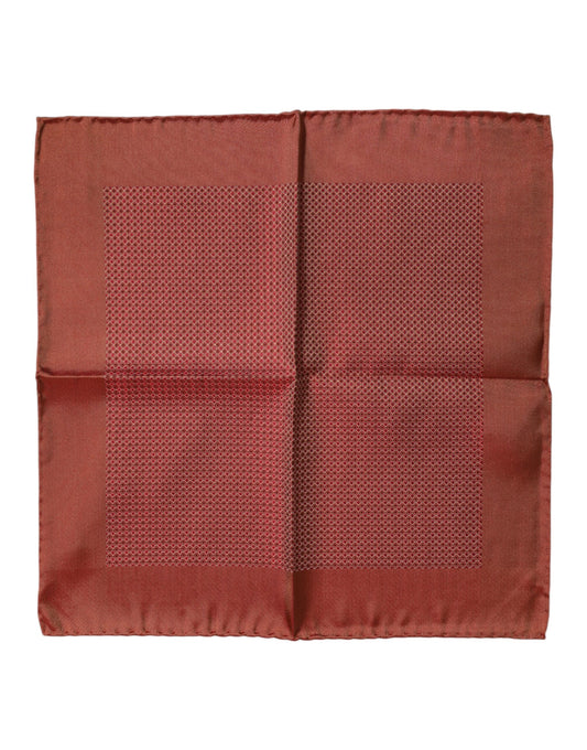 Dolce & Gabbana Orange Silk Square Men Foulard Scarf