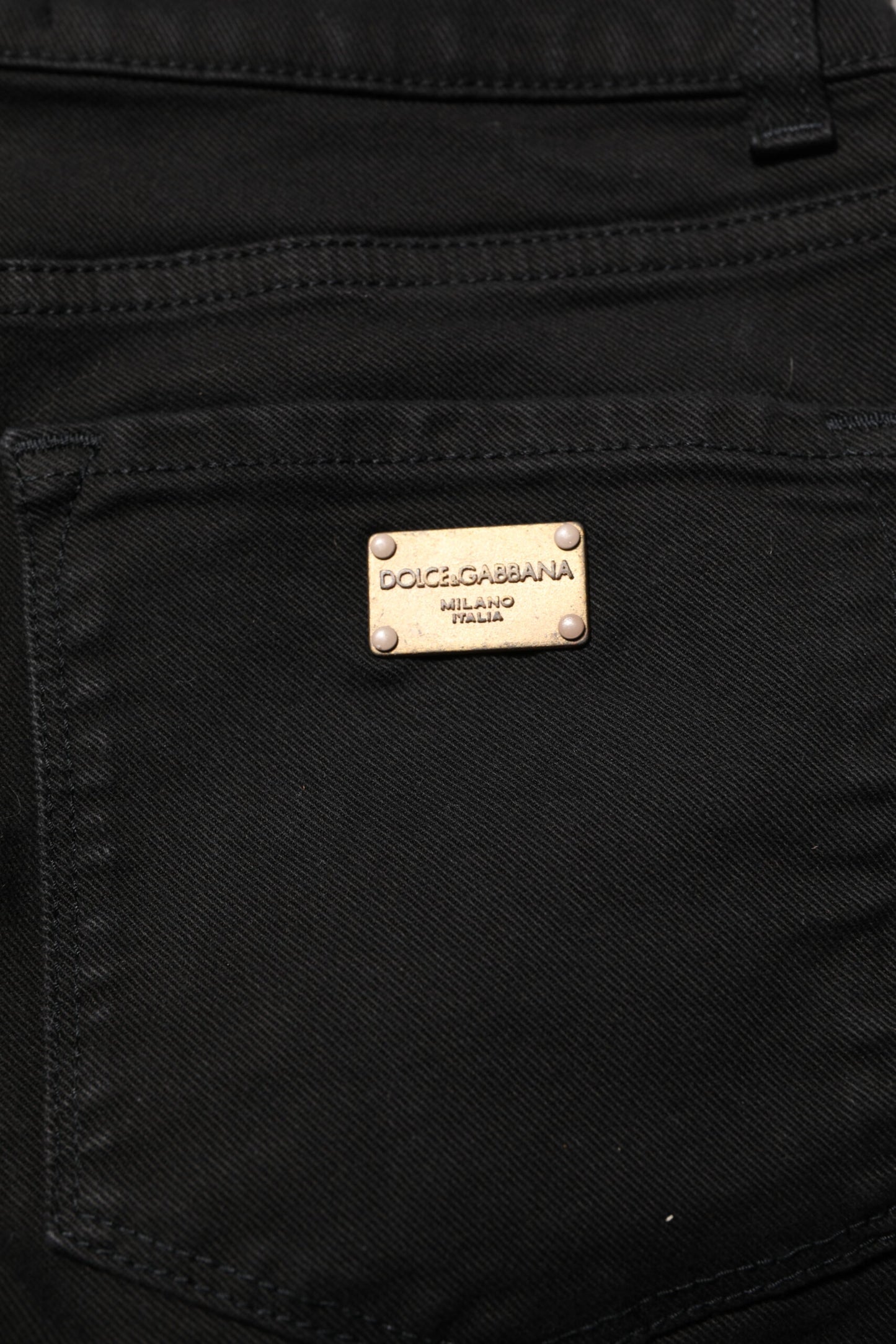 Dolce & Gabbana Black Skinny Cotton Mid Waisted Denim Jeans