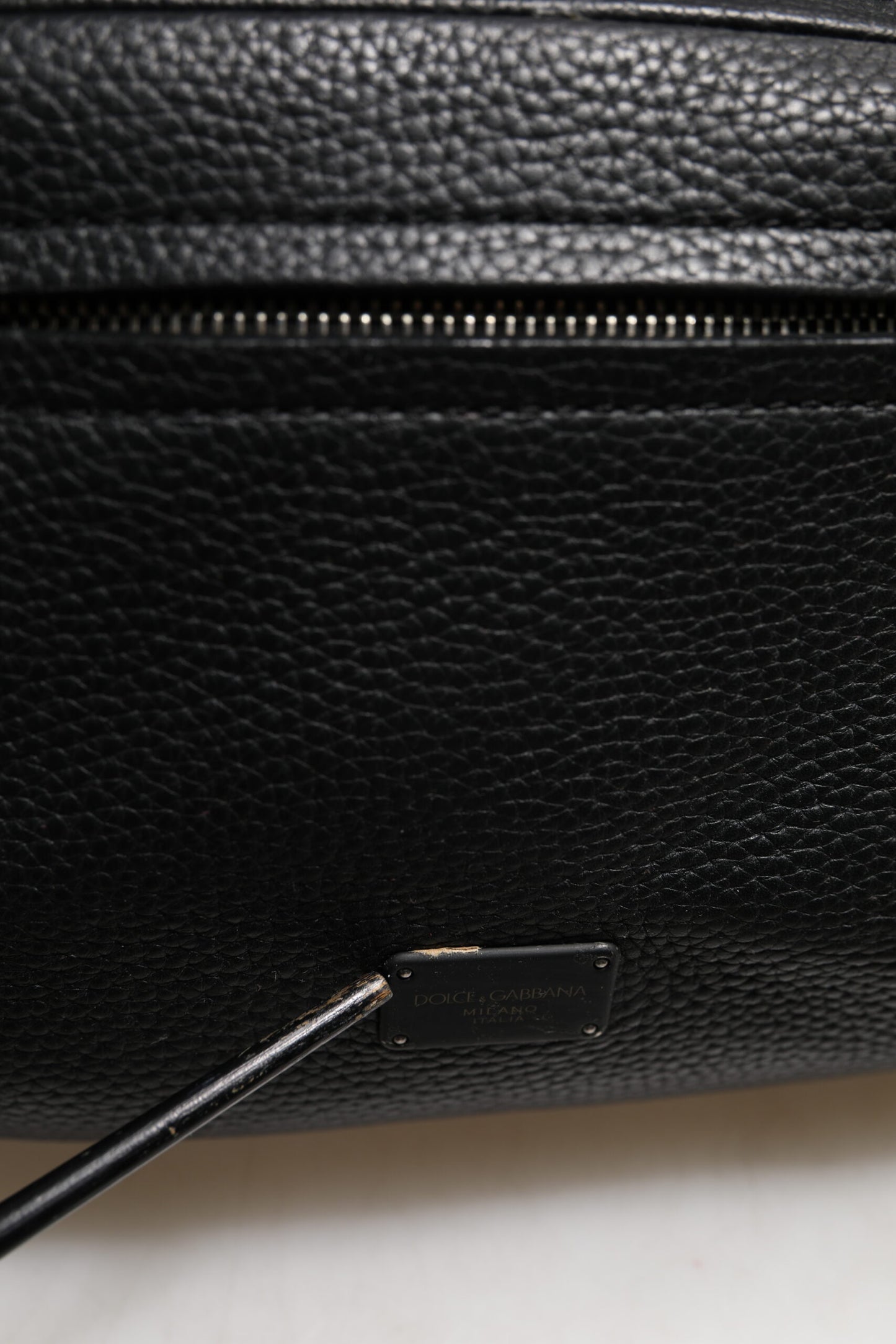 Dolce & Gabbana Black Palermo Backpack Hammered Calfskin Leather Bag