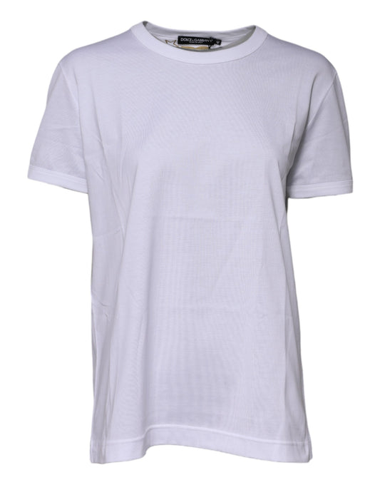 Dolce & Gabbana White Cotton Goodluck 2022 Crew Neck T-shirt