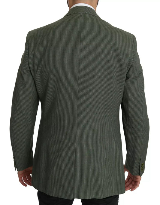 Romeo Gigli Green Linen Blazer One Piece Single Breasted Jacket