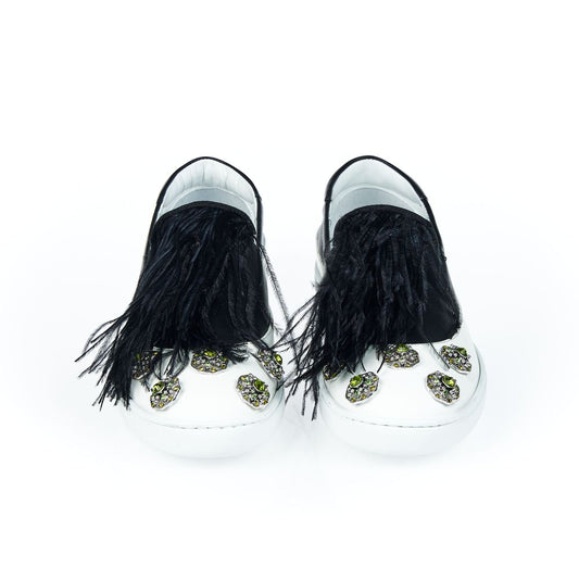Mr&Mrs Italy Black Leather Women Slip-On Shoe