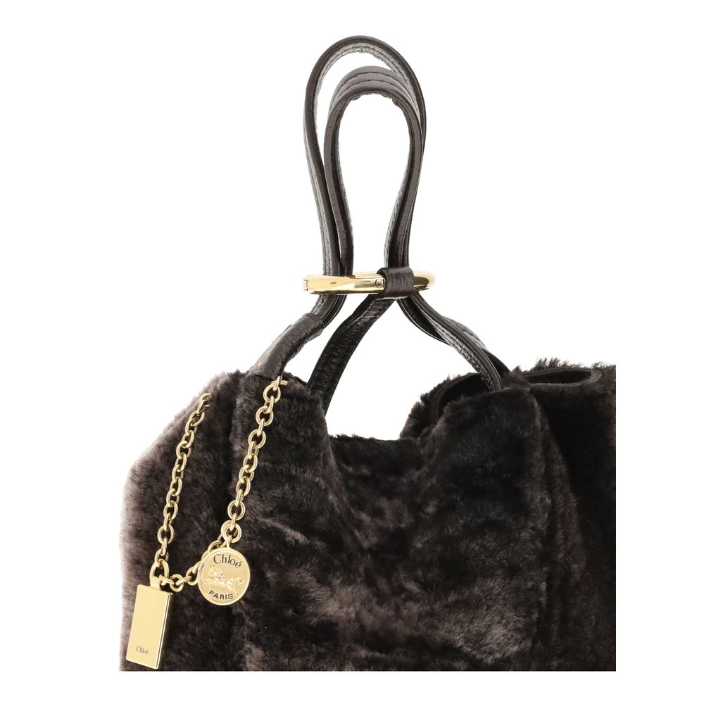 Chloé Shearling small Spin Tote Bag