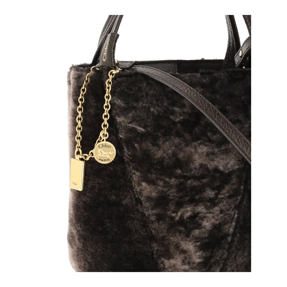 Chloé Shearling small Spin Tote Bag
