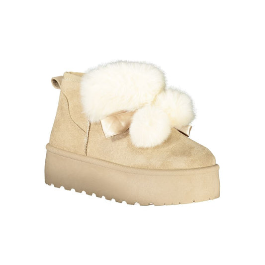 Laura Biagiotti Beige Polyester Women Ankle Boot