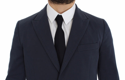 Dolce & Gabbana Blue Cotton Stretch Casual Blazer