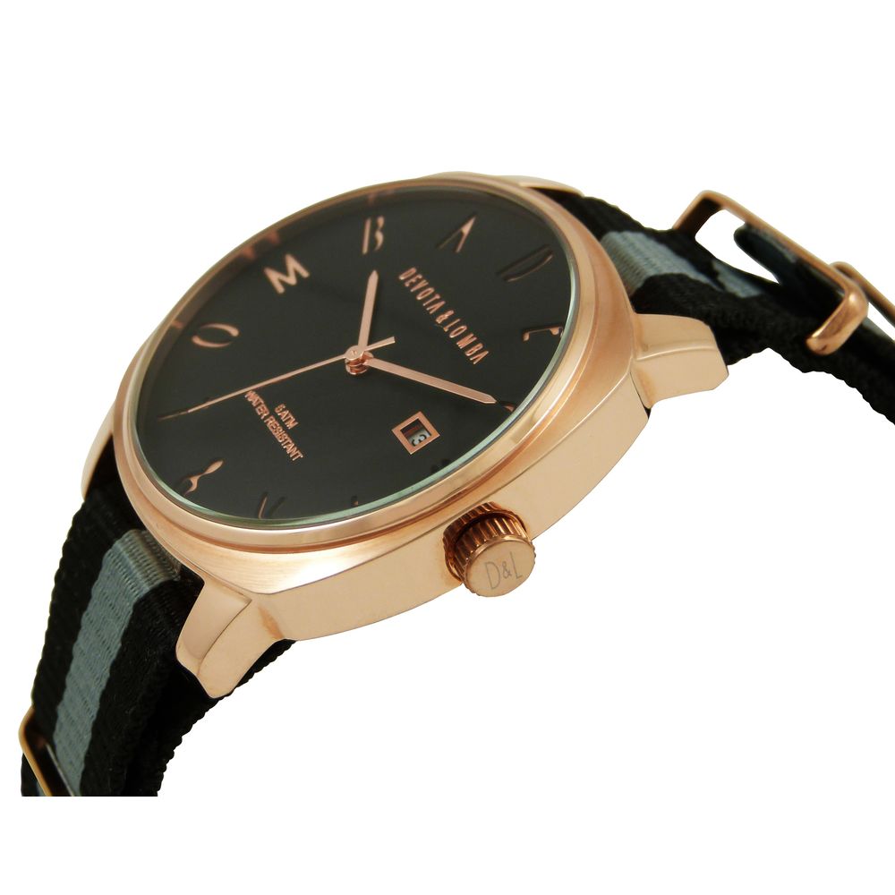 DEVOTA & LOMBA Black Nylon Sport Watch
