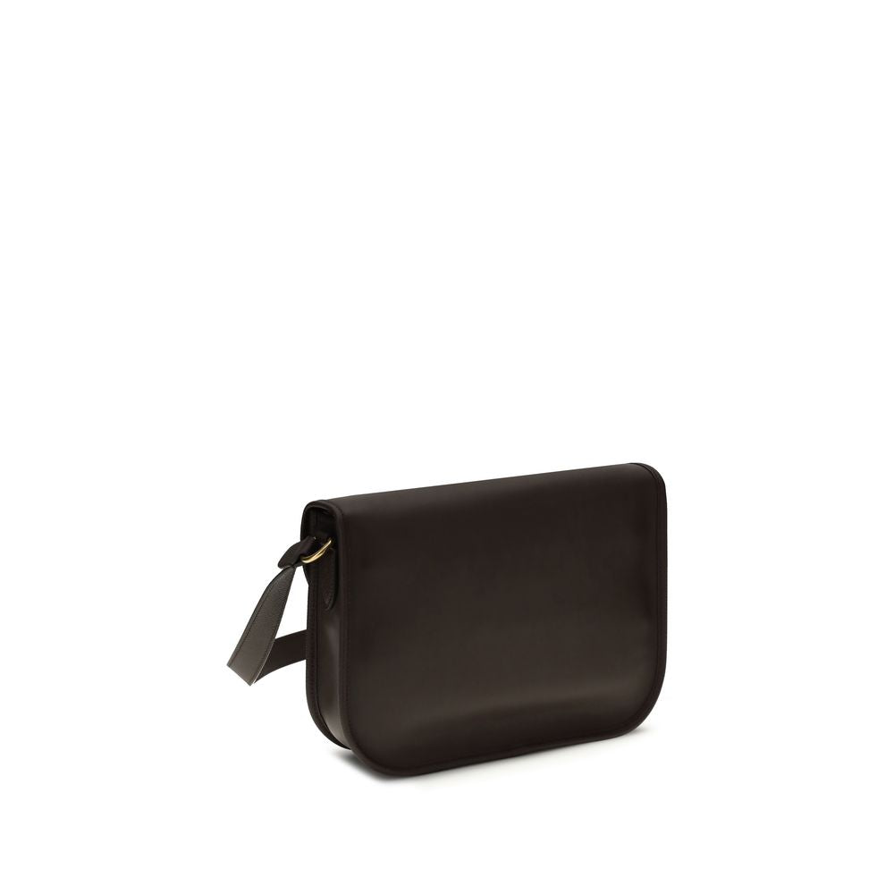 Valentino Garavani Brown Calf Leather Bos Taurus Shoulder Bag