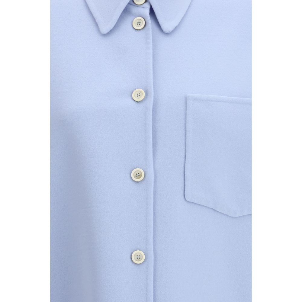 Fabiana Filippi Blue Fleece Wool Shirt