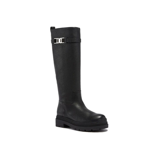 Salvatore Ferragamo Black Calfskin Flat Boots