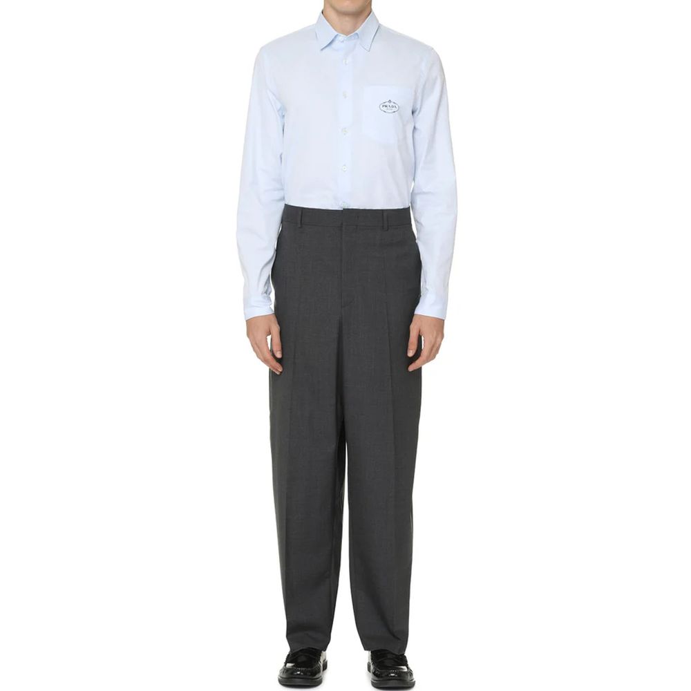 Prada Blue Cotton Dress Shirt