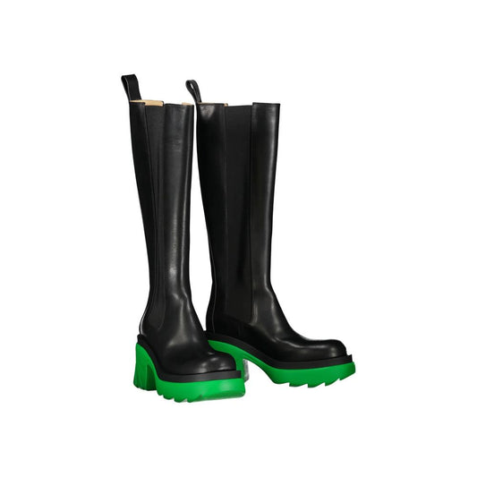 Bottega Veneta Black Leather High Heel Boots
