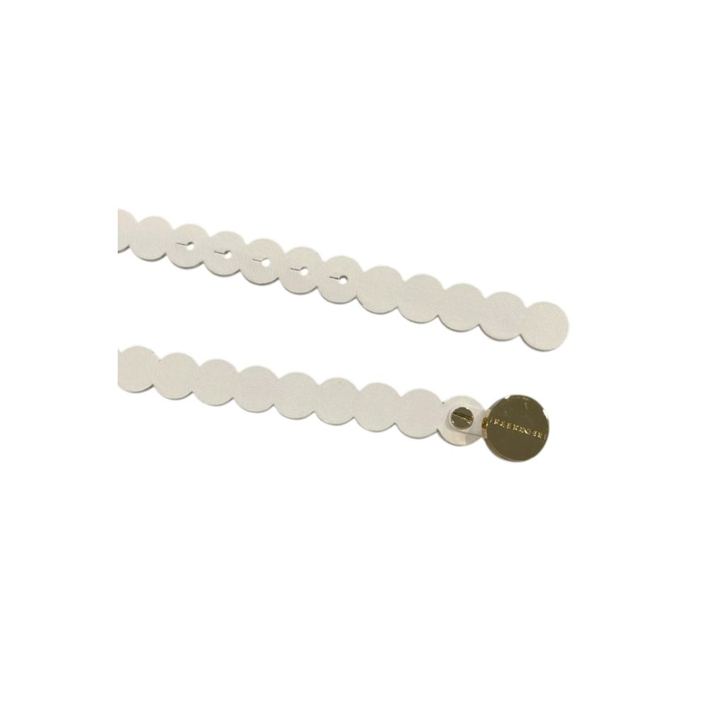 Borbonese White Genuine Leather Women Belt
