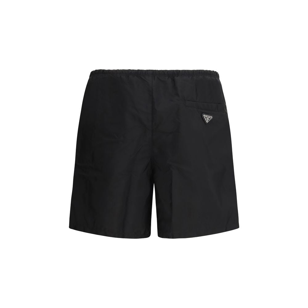 Prada Black Recycled Polyamide Swim Shorts