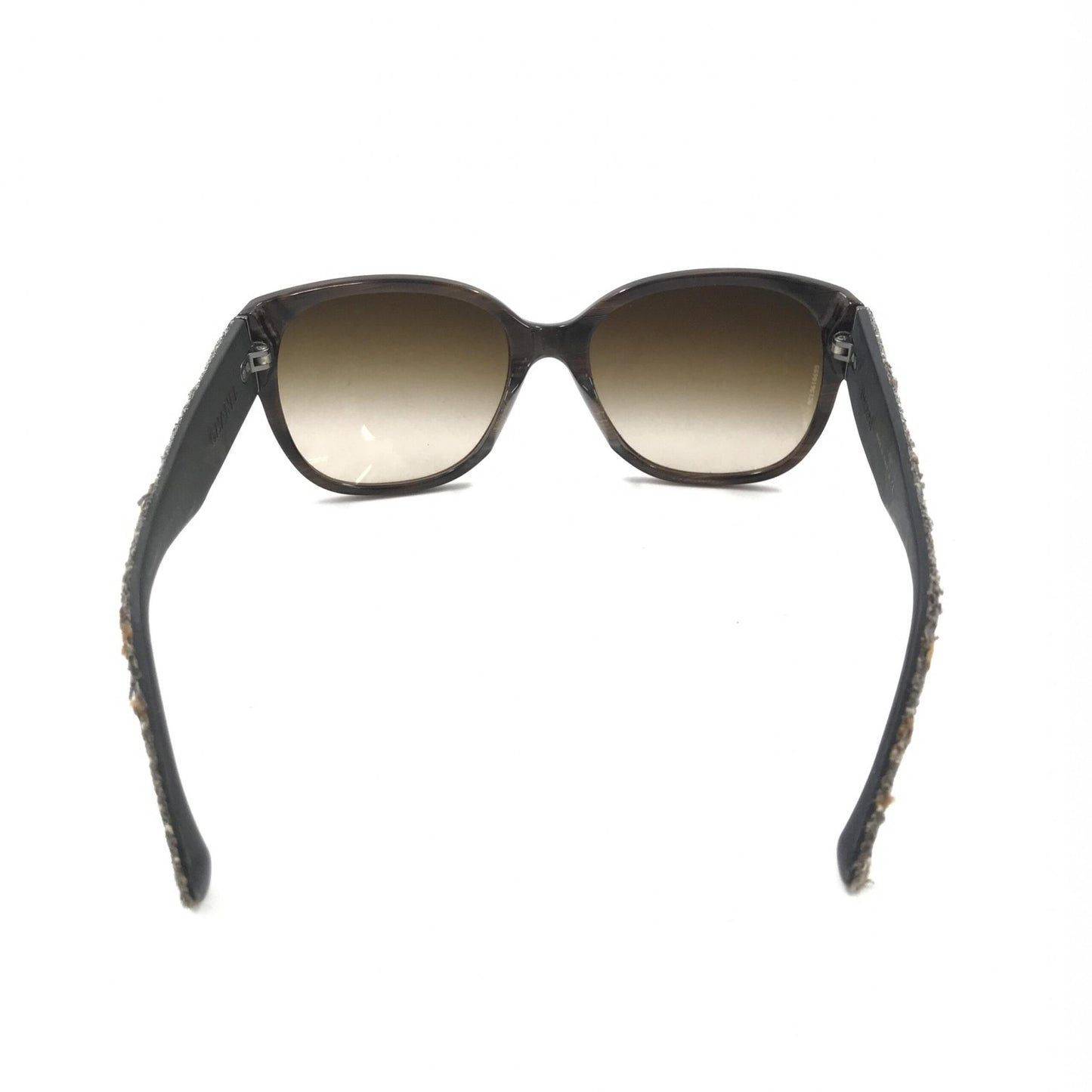 Chanel Brown Frame With Tweed Accents Sunglasses