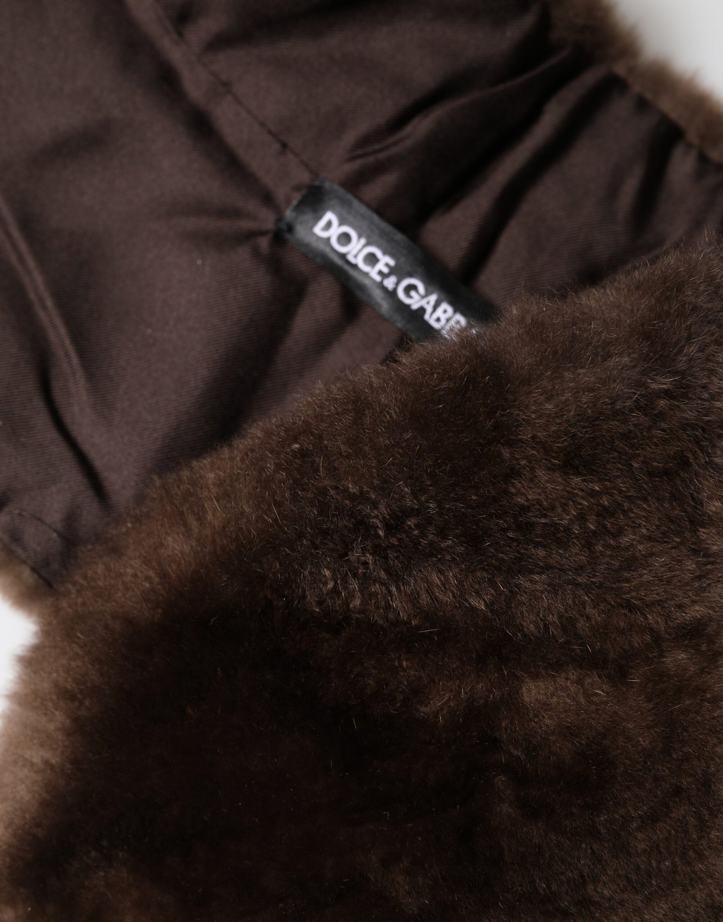 Dolce & Gabbana Brown Fur Shoulder Collar Neck Wrap 60cm x 14cm Scarf