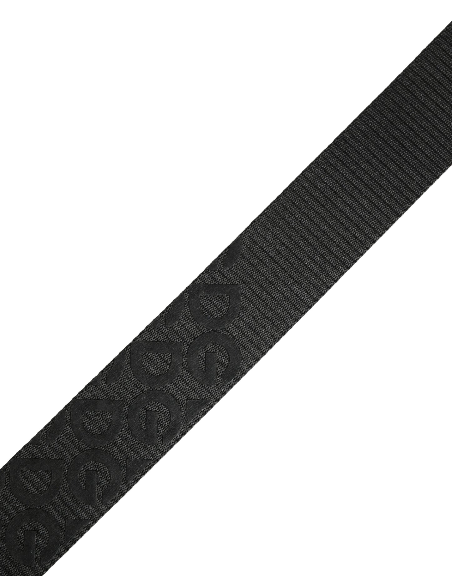 Dolce & Gabbana Black Logo Monogram Silver Metal Buckle Belt