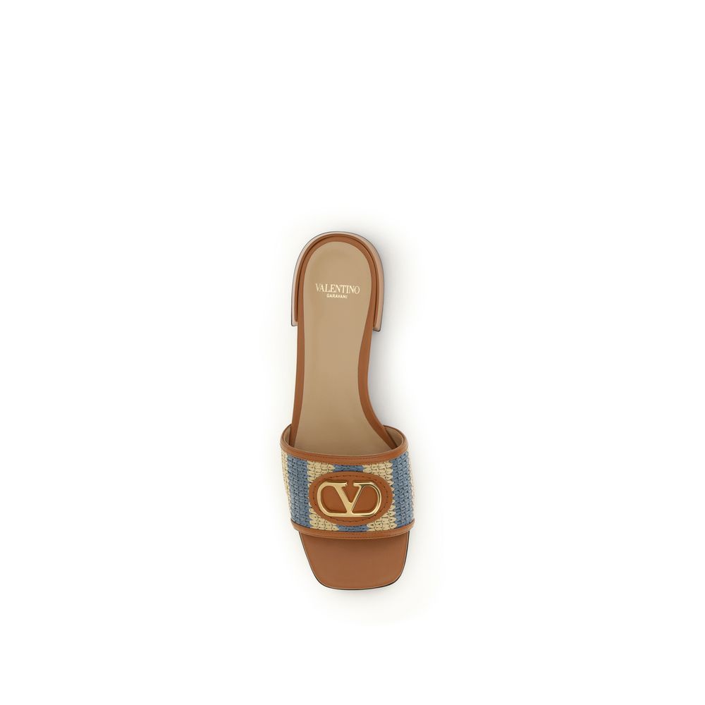 Valentino Garavani Multicolor Viscose Flat Sandals